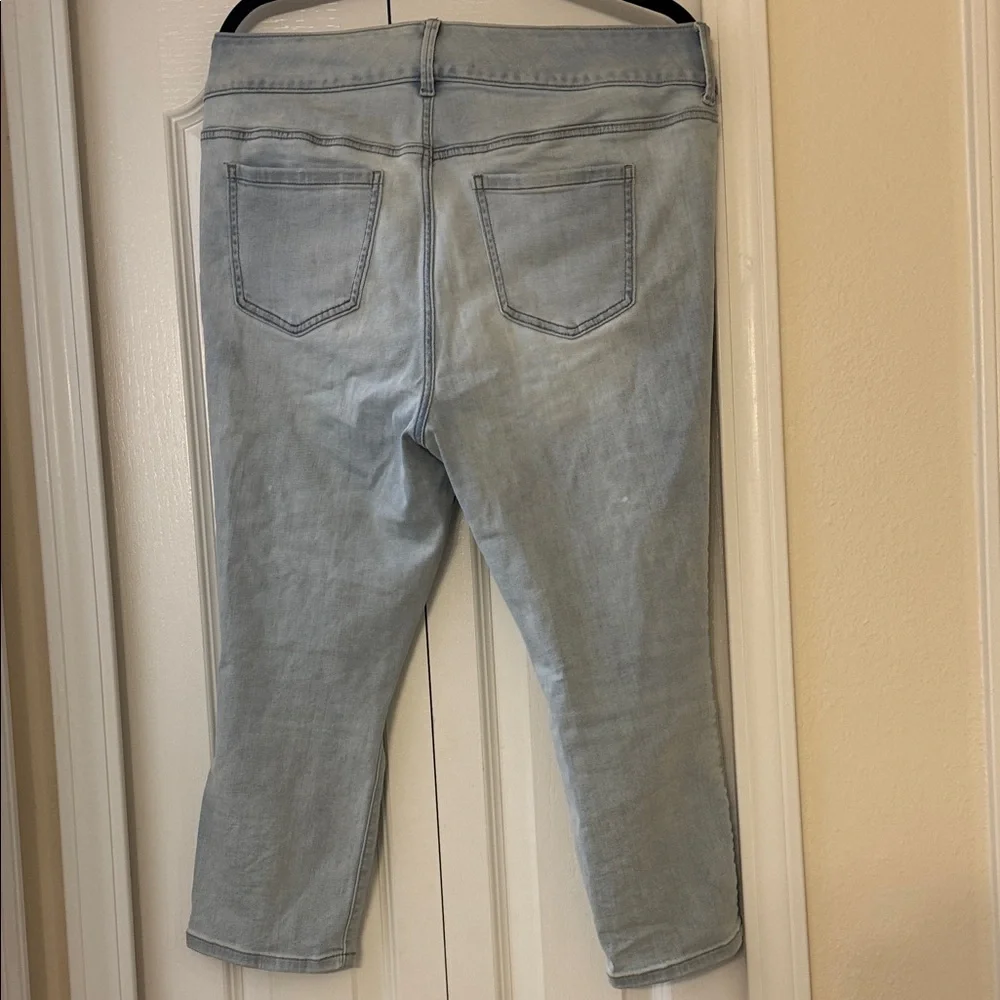 Torrid super soft cropped jegging Light Wash Distressed Jeans in Light Blue